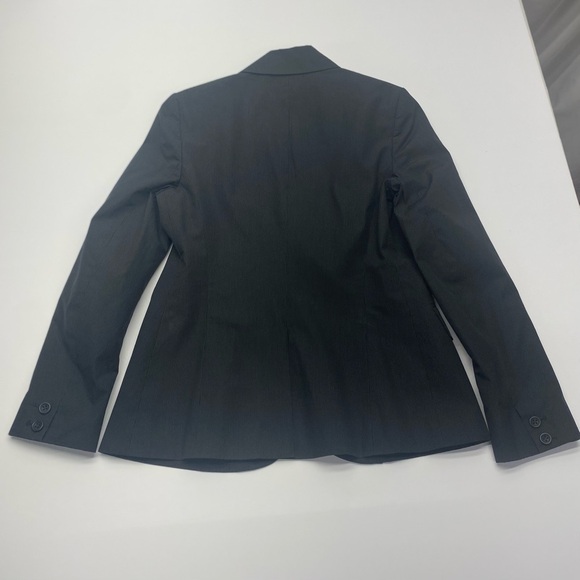 Theory Women’s Blazer 2 Black Pinstripe Tailored Stretch Notch Lapel Lined - Picture 12 of 13